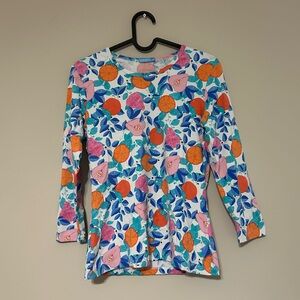J.Mclaughlin | 3/4 Sleeve Catalina Cloth Signature Tee Fruit Pattern